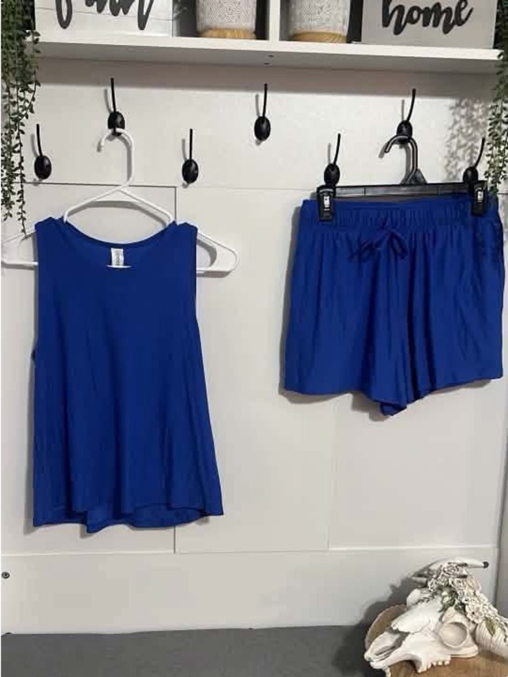 Jockey Royal Blue Sleeveless Tank and Drawstring Shorts Set